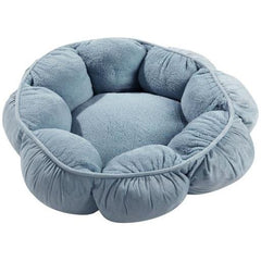 Petmate Puffy Round Cat Bed - Blue, soft and plush bed for cats, offering cozy comfort and warmth