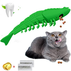 Pet Cat Toothbrush Toy, dual-purpose toy for dental hygiene and play, designed to clean cats' teeth while they play