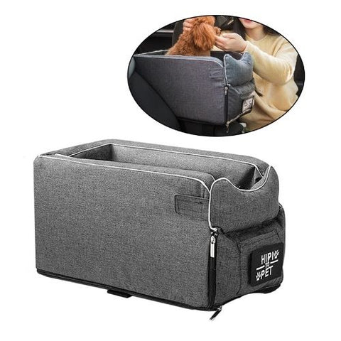 Pet Car Armrest Seat, comfortable and secure armrest seat for pets during car rides, ideal for small dogs