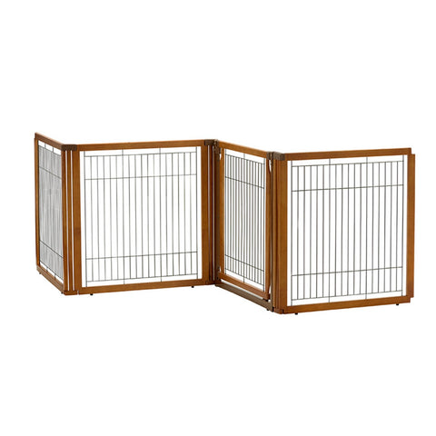 Richell Convertible Elite 4 Panel Pet Gate in Autumn Matte, versatile and sturdy pet gate with a sleek design for easy indoor pet containment