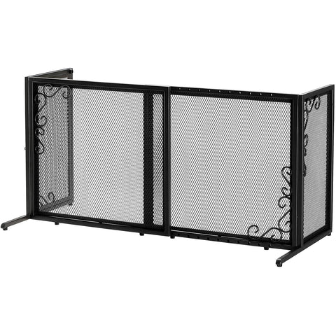 Richell Small Freestanding Metal Mesh Pet Gate in Black, sturdy and stylish freestanding pet gate with a metal mesh design, ideal for securing smaller indoor spaces