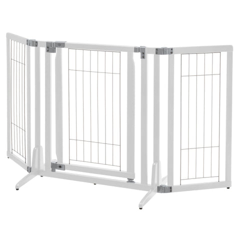 Richell Premium Plus Freestanding Pet Gate in Origami White, stylish and durable freestanding gate with a modern design, ideal for securing indoor spaces with ease