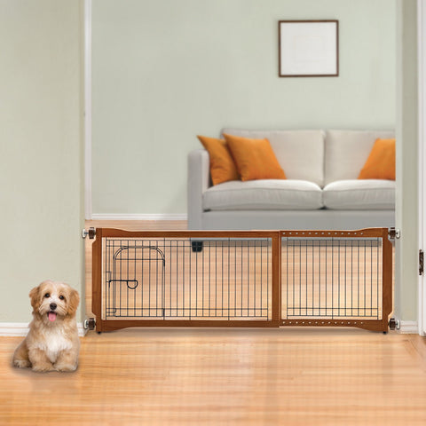 Pet Sitter Freestanding Pet Gate Plus, sturdy and portable gate for controlling pet access to rooms, easy to install