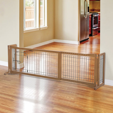 Pet Sitter Freestanding Pet Gate Plus, sturdy and portable gate for controlling pet access to rooms, easy to install